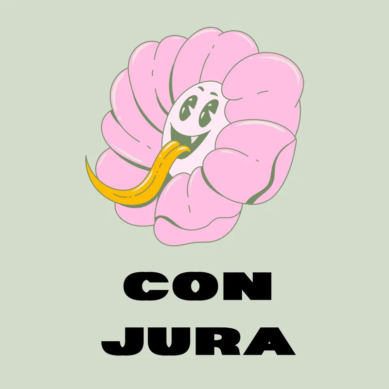 Conjura: smiling flower character illustration